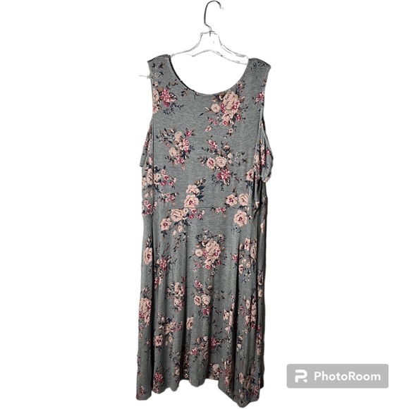 Grey Floral Jersey Cold Shoulder Mini Dress size 3 - Picture 9 of 14